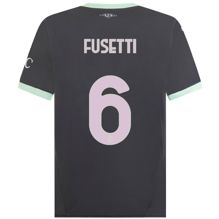 Kids Football Laura Fusetti #6 Grey Third Jersey 2024/25 T-Shirt