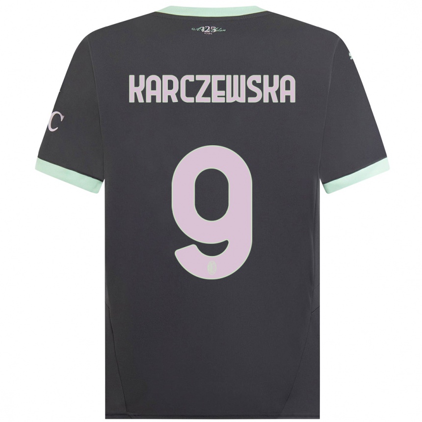 Kids Football Nikola Karczewska #9 Grey Third Jersey 2024/25 T-Shirt