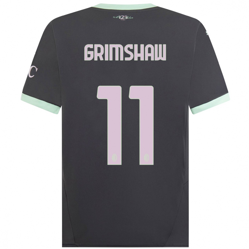 Kids Football Christy Grimshaw #11 Grey Third Jersey 2024/25 T-Shirt