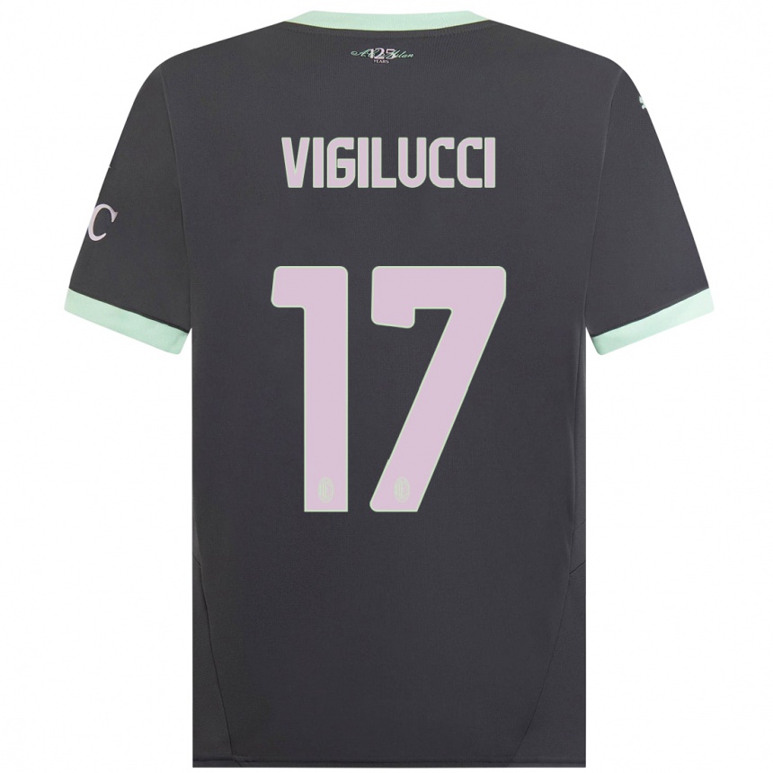 Kids Football Valery Vigilucci #17 Grey Third Jersey 2024/25 T-Shirt