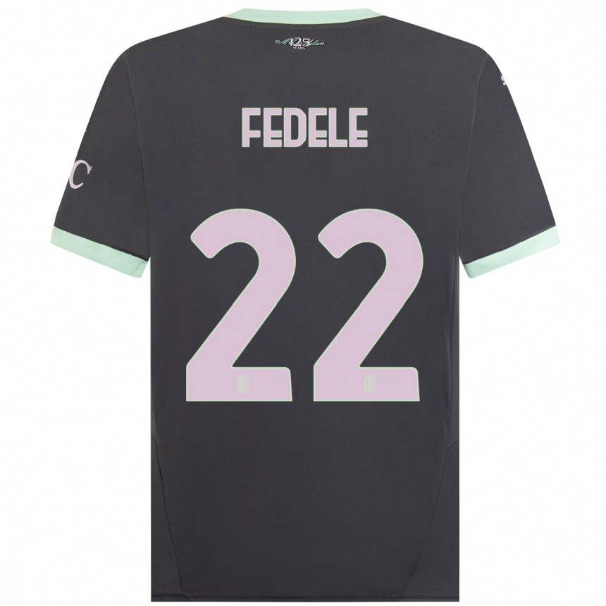 Kids Football Noemi Fedele #22 Grey Third Jersey 2024/25 T-Shirt