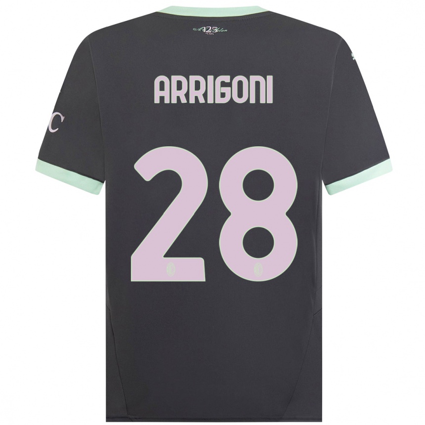 Kids Football Giorgia Arrigoni #28 Grey Third Jersey 2024/25 T-Shirt