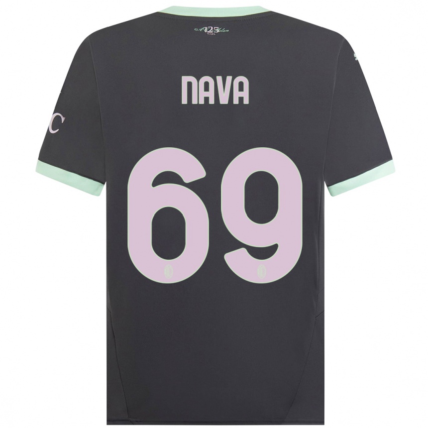 Kids Football Lapo Nava #69 Grey Third Jersey 2024/25 T-Shirt