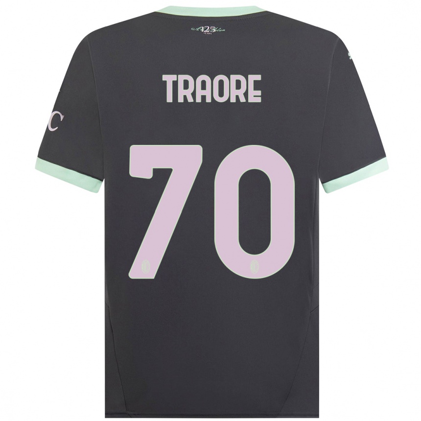 Kids Football Chaka Traore #70 Grey Third Jersey 2024/25 T-Shirt