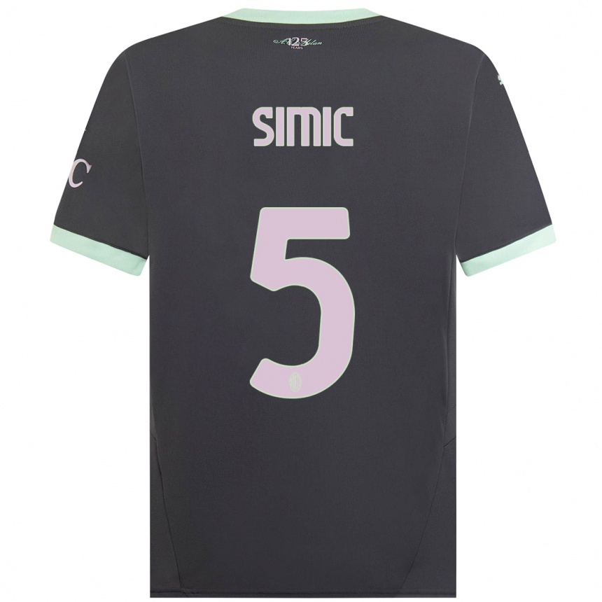 Kids Football Jan-Carlo Simic #5 Grey Third Jersey 2024/25 T-Shirt