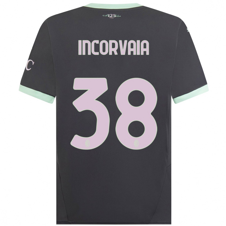 Kids Football Giovanni Incorvaia #38 Grey Third Jersey 2024/25 T-Shirt