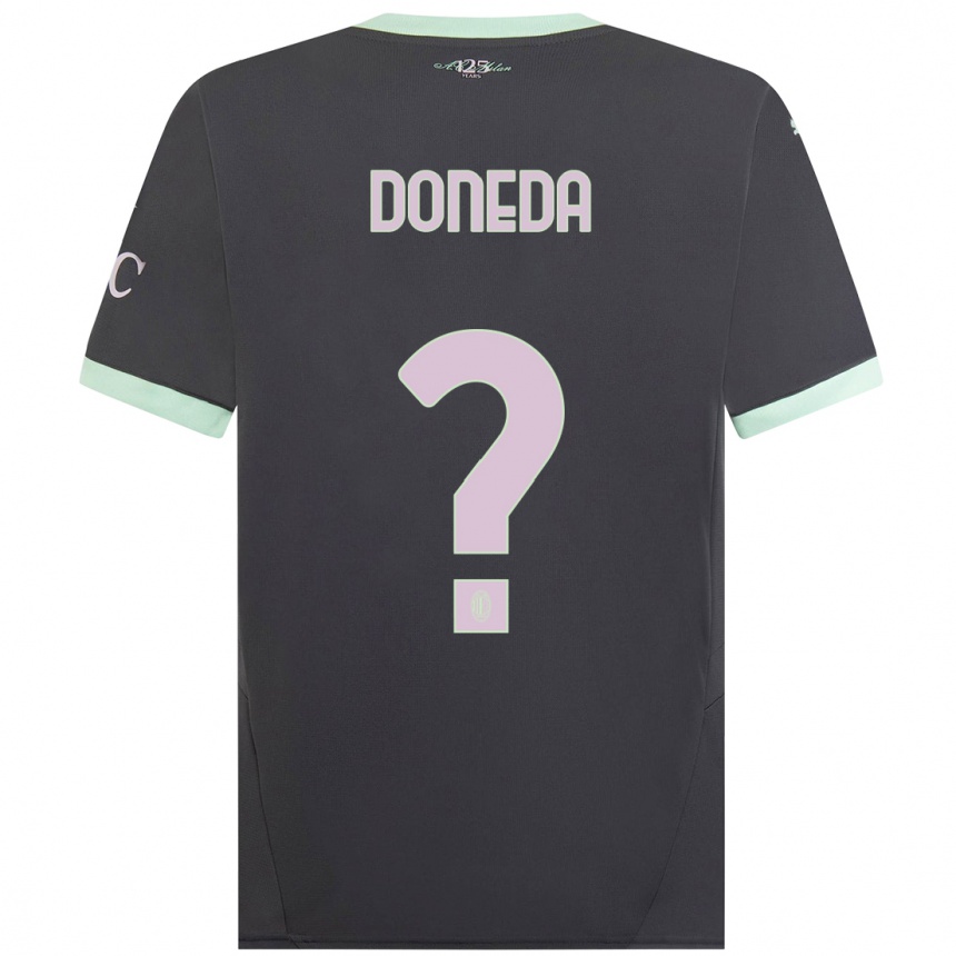 Kids Football Paolo Doneda #0 Grey Third Jersey 2024/25 T-Shirt