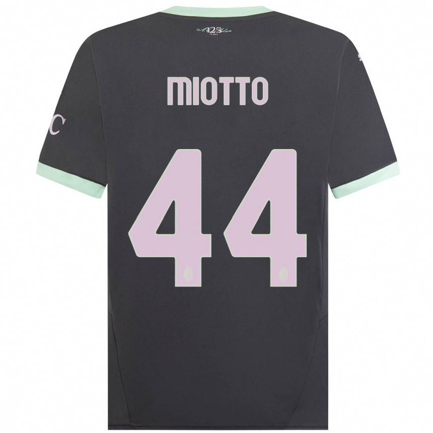 Kids Football Giorgia Miotto #44 Grey Third Jersey 2024/25 T-Shirt