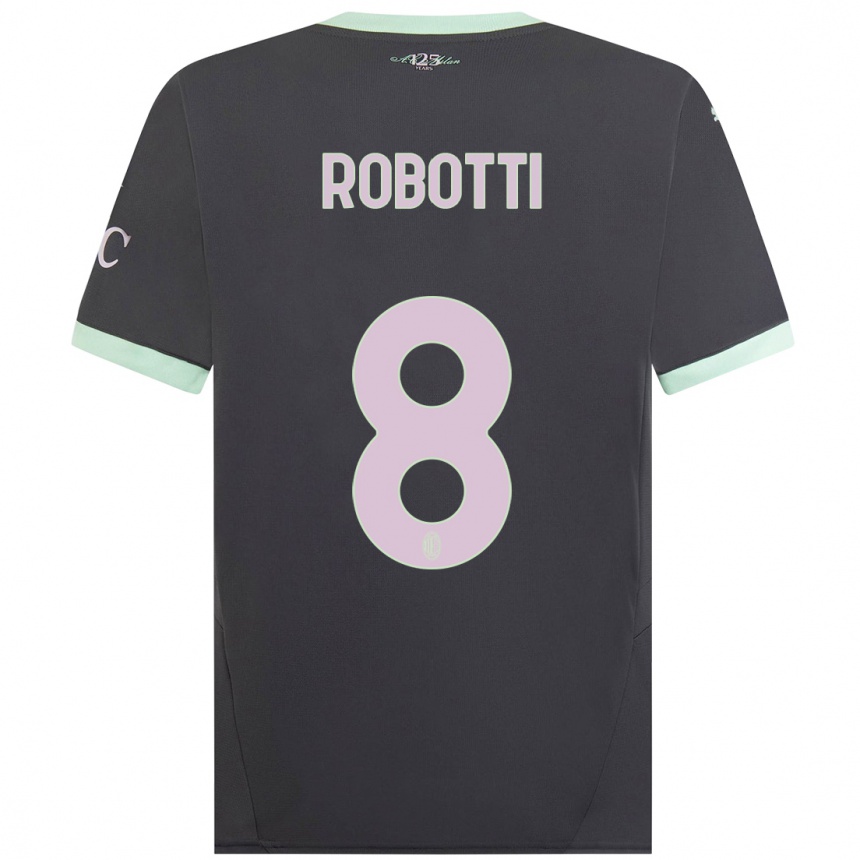 Kids Football Giovanni Robotti #8 Grey Third Jersey 2024/25 T-Shirt