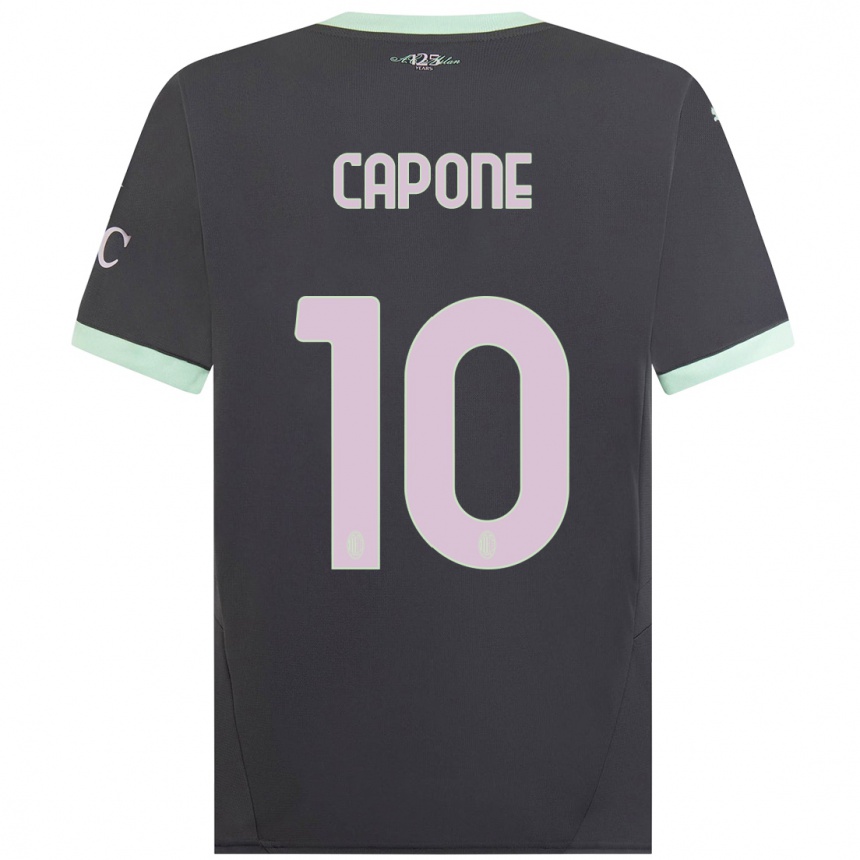 Kids Football Andrea Capone #10 Grey Third Jersey 2024/25 T-Shirt