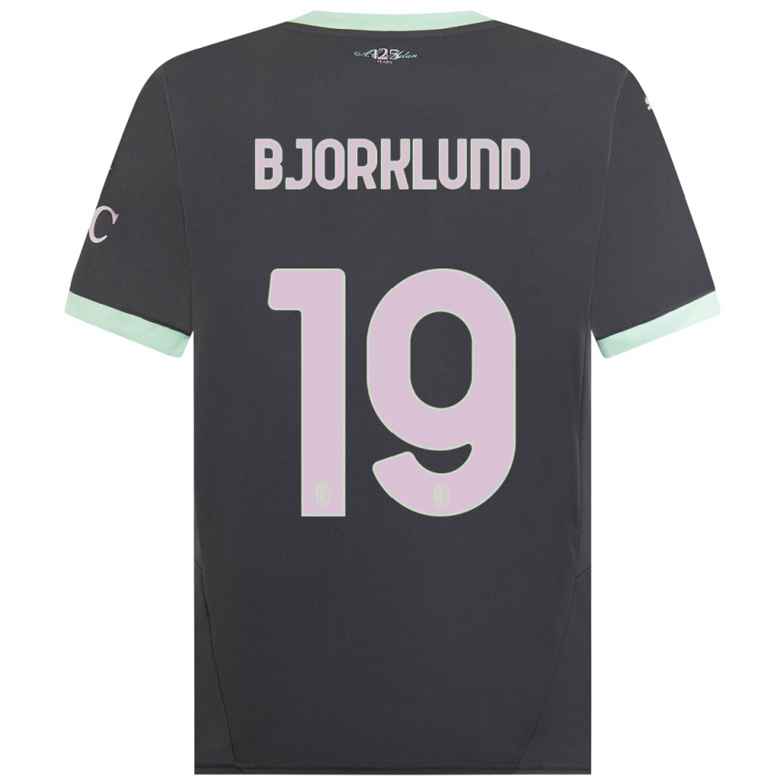 Kids Football Lukas Bjorklund #19 Grey Third Jersey 2024/25 T-Shirt