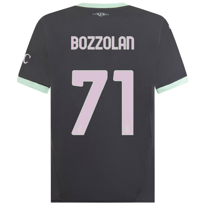 Kids Football Andrea Bozzolan #71 Grey Third Jersey 2024/25 T-Shirt