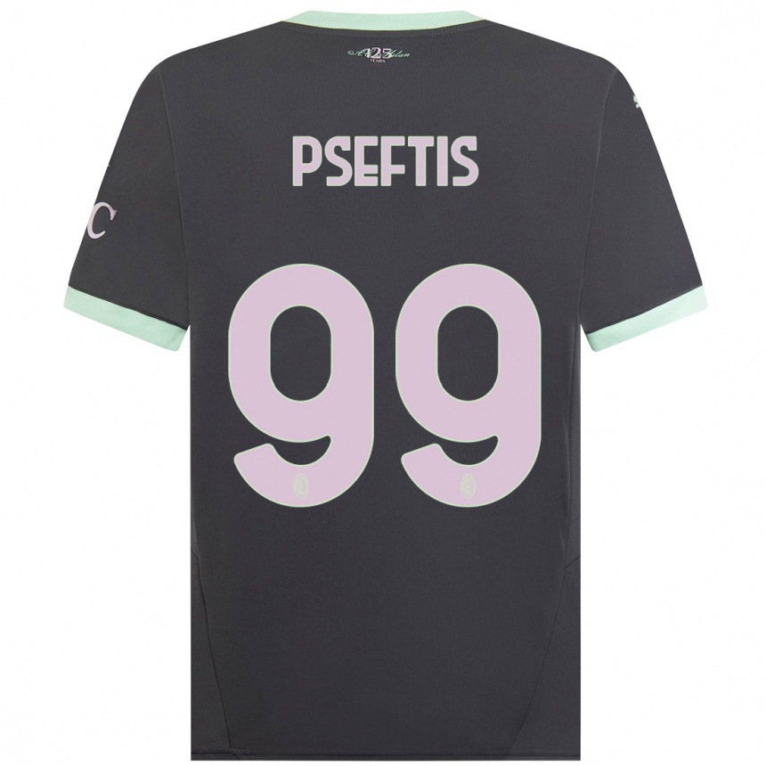 Kids Football Fotios Pseftis #99 Grey Third Jersey 2024/25 T-Shirt