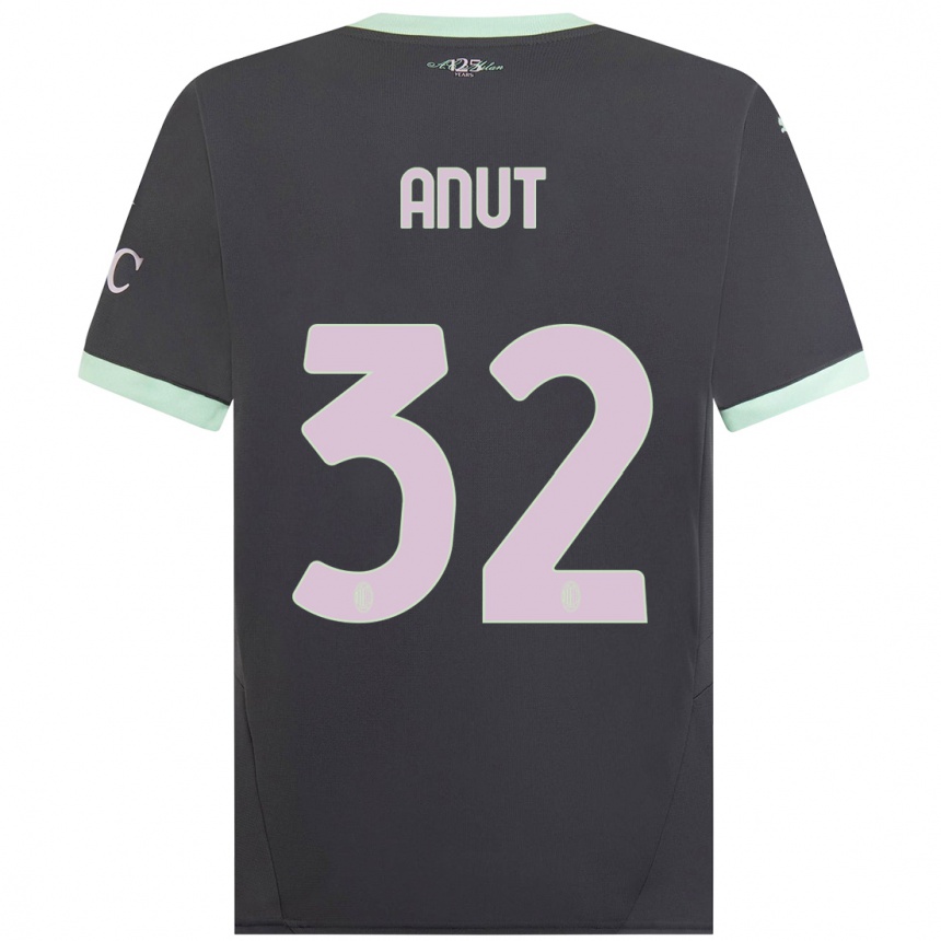 Kids Football Niccolo Anut #32 Grey Third Jersey 2024/25 T-Shirt