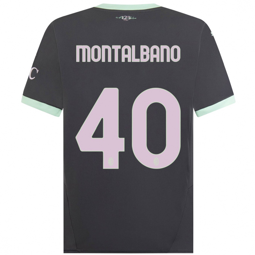 Kids Football Nicolo Montalbano #40 Grey Third Jersey 2024/25 T-Shirt