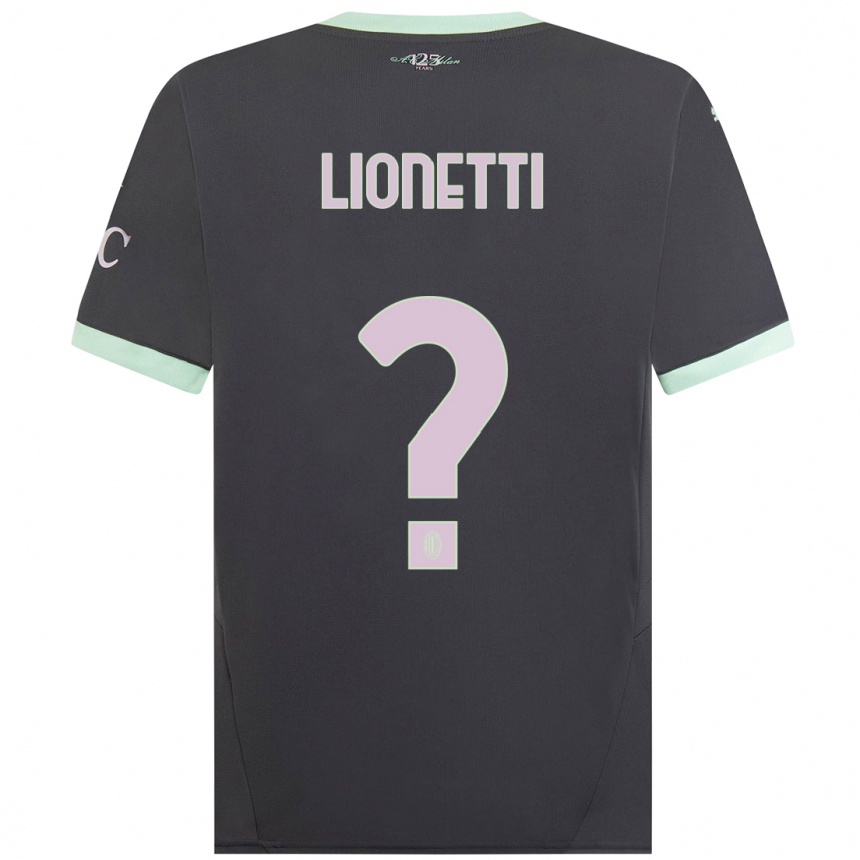 Kids Football Francesco Lionetti #0 Grey Third Jersey 2024/25 T-Shirt