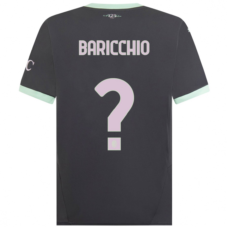 Kids Football Luca Baricchio #0 Grey Third Jersey 2024/25 T-Shirt