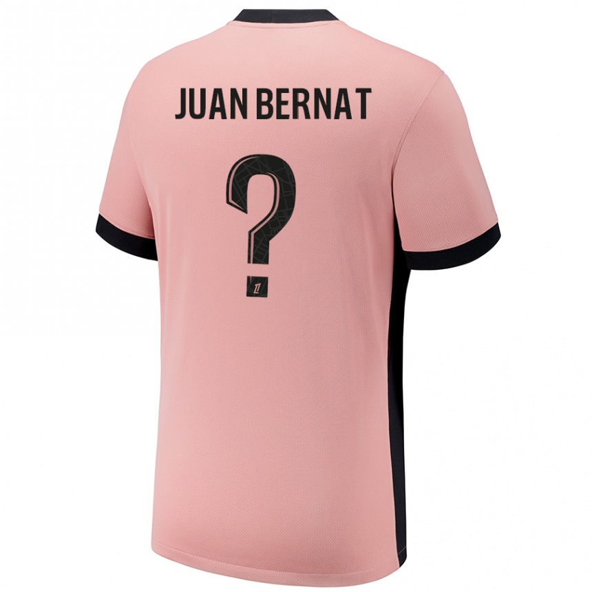 Kids Football Juan Bernat #0 Rust Pink Third Jersey 2024/25 T-Shirt