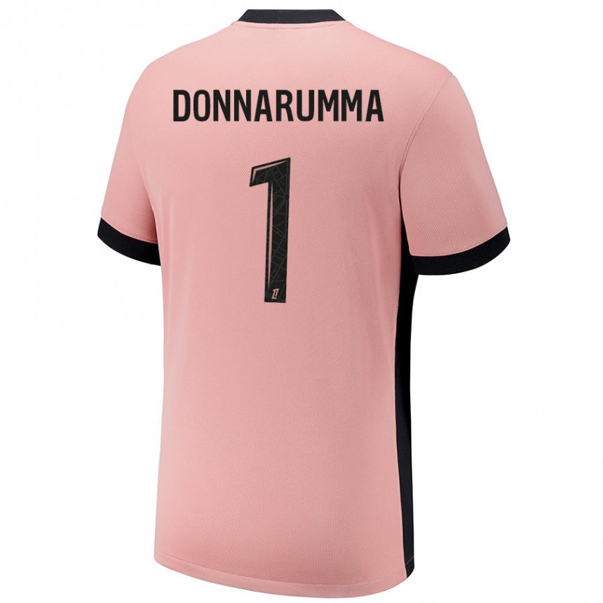 Kids Football Gianluigi Donnarumma #1 Rust Pink Third Jersey 2024/25 T-Shirt