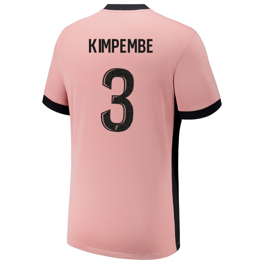 Kids Football Presnel Kimpembe #3 Rust Pink Third Jersey 2024/25 T-Shirt