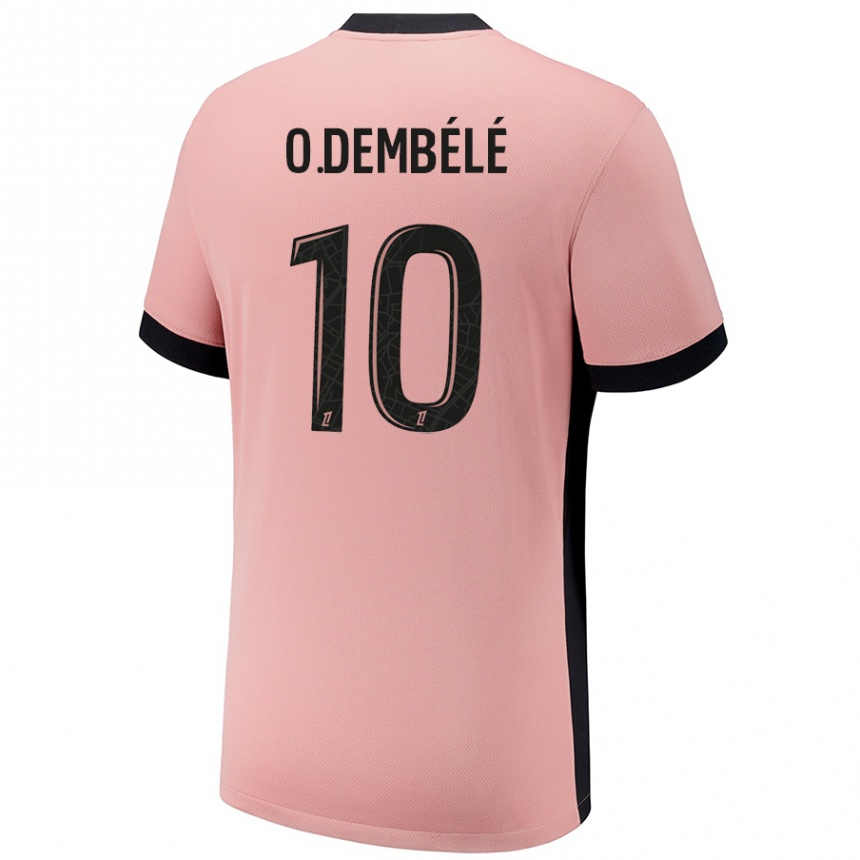 Kids Football Ousmane Dembele #10 Rust Pink Third Jersey 2024/25 T-Shirt