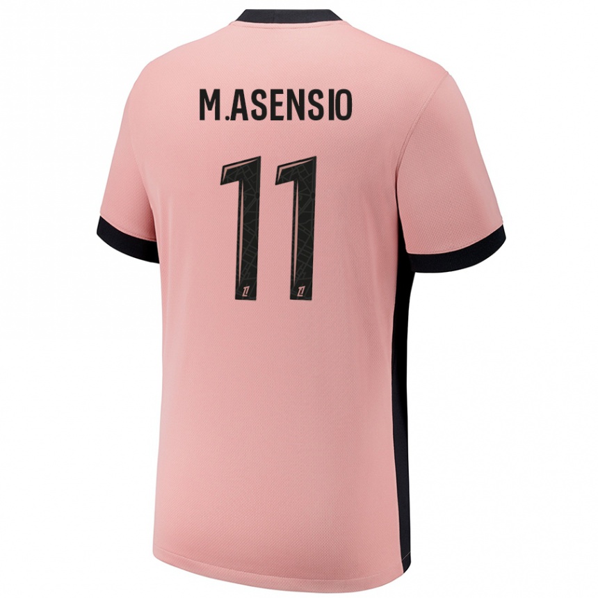 Kids Football Marco Asensio #11 Rust Pink Third Jersey 2024/25 T-Shirt