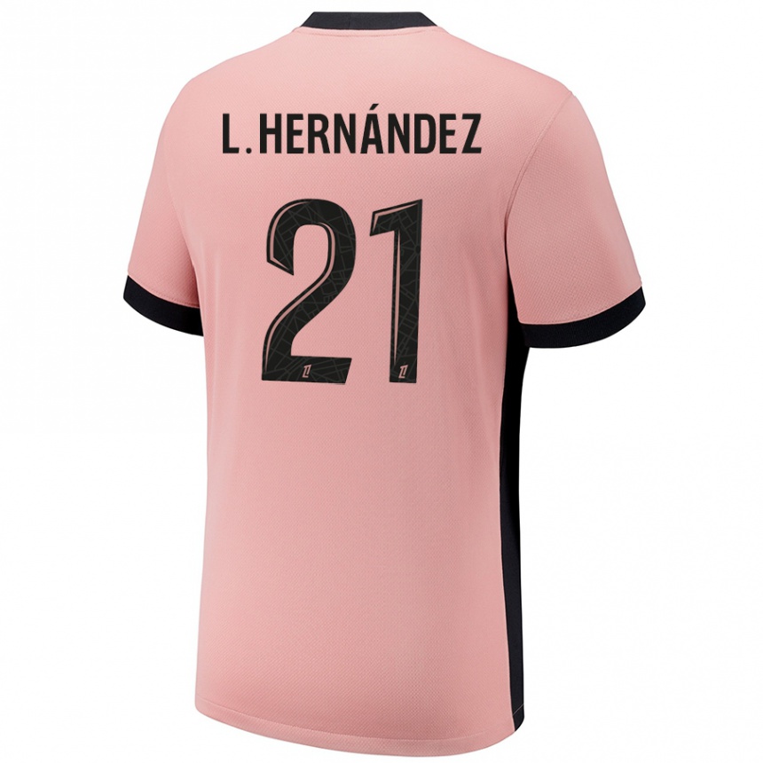 Kids Football Lucas Hernandez #21 Rust Pink Third Jersey 2024/25 T-Shirt