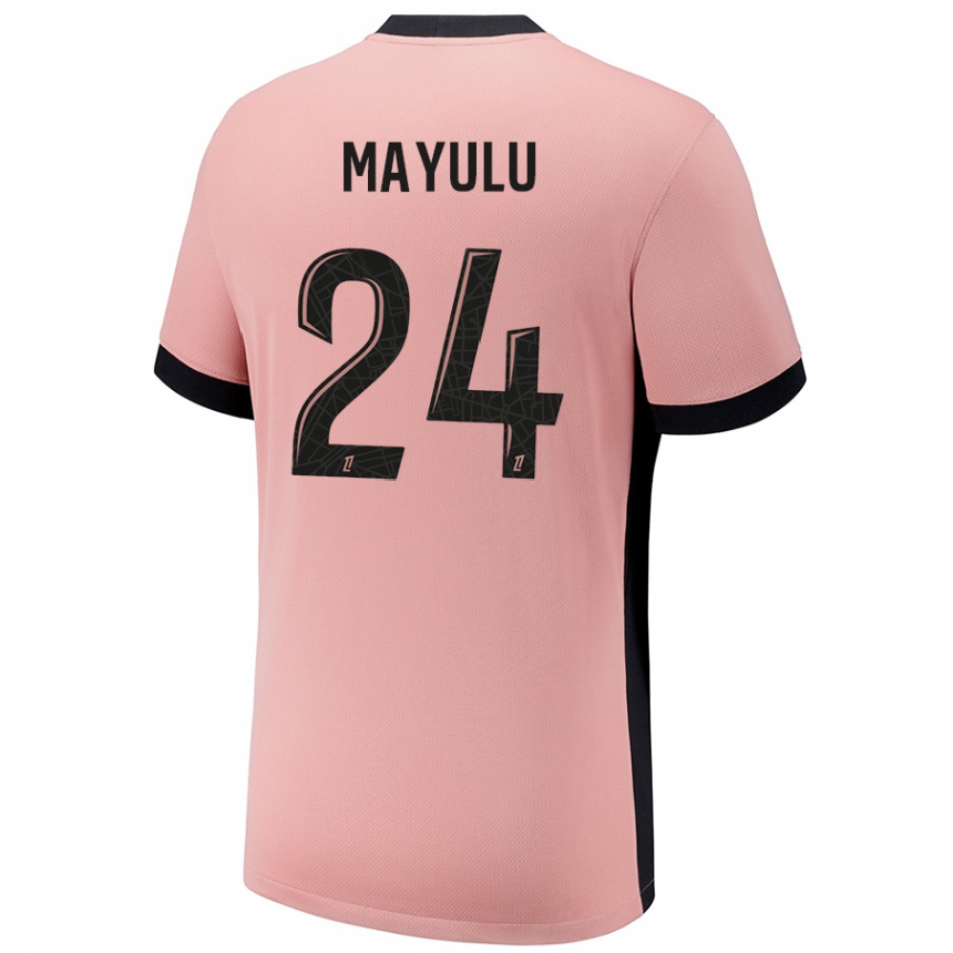 Kids Football Senny Mayulu #24 Rust Pink Third Jersey 2024/25 T-Shirt