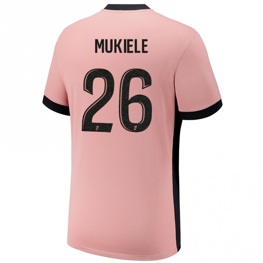 Kids Football Nordi Mukiele #26 Rust Pink Third Jersey 2024/25 T-Shirt