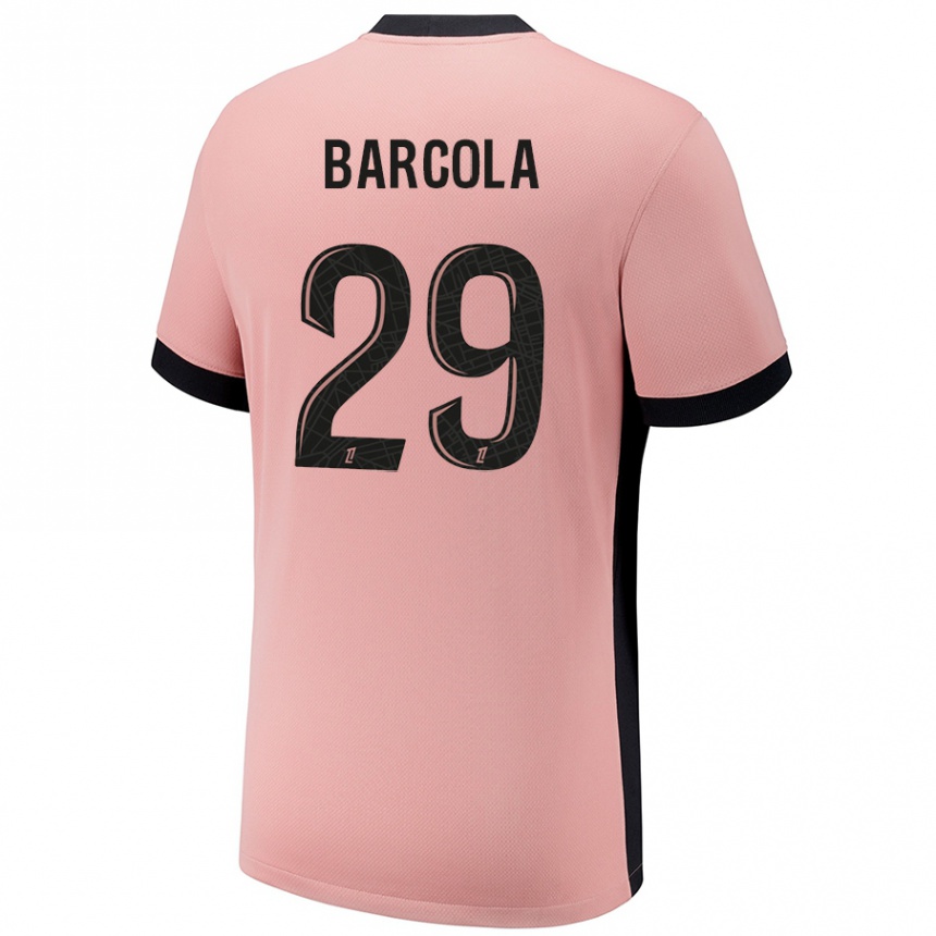 Kids Football Bradley Barcola #29 Rust Pink Third Jersey 2024/25 T-Shirt