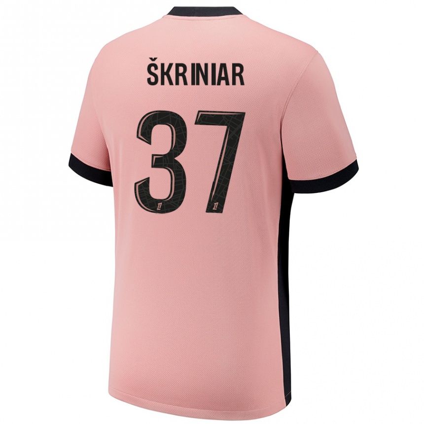 Kids Football Milan Skriniar #37 Rust Pink Third Jersey 2024/25 T-Shirt