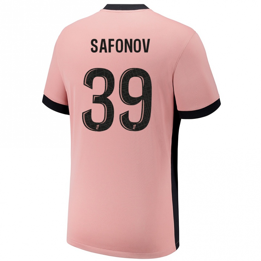 Kids Football Matvey Safonov #39 Rust Pink Third Jersey 2024/25 T-Shirt