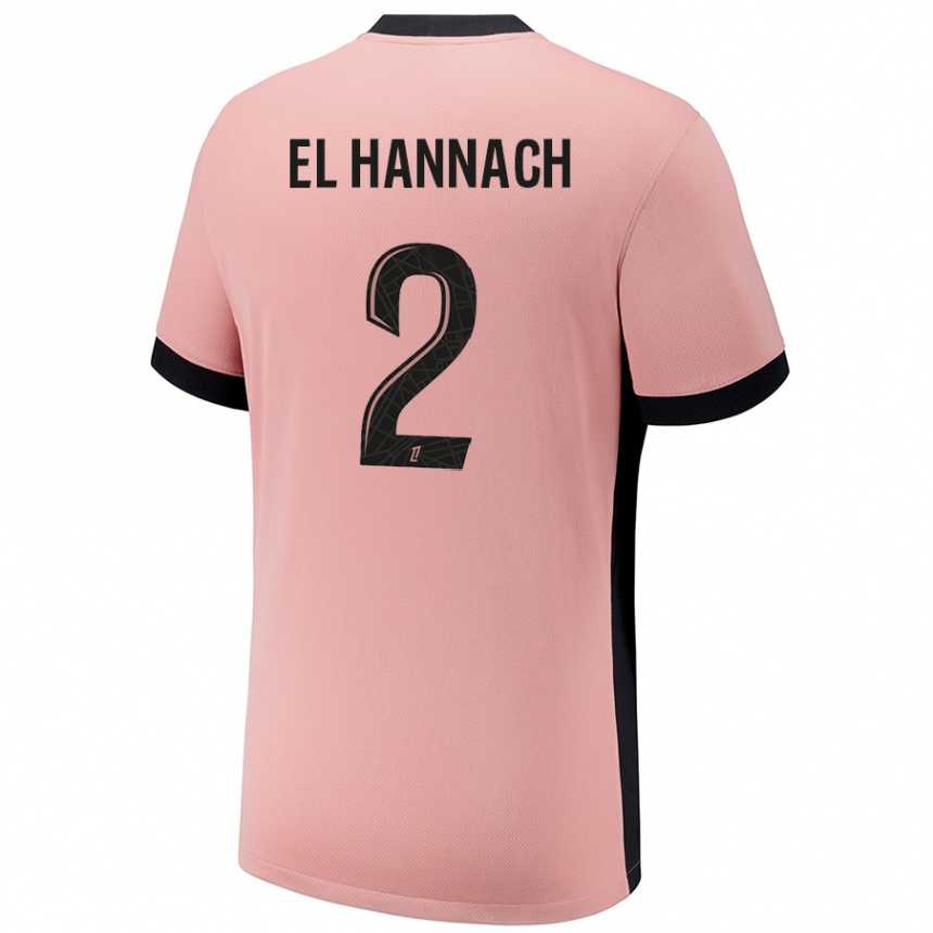 Kids Football Naoufel El Hannach #2 Rust Pink Third Jersey 2024/25 T-Shirt