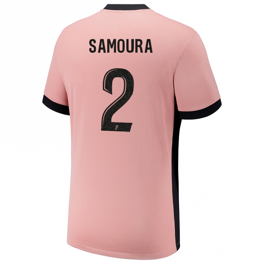 Kids Football Thiniba Samoura #2 Rust Pink Third Jersey 2024/25 T-Shirt