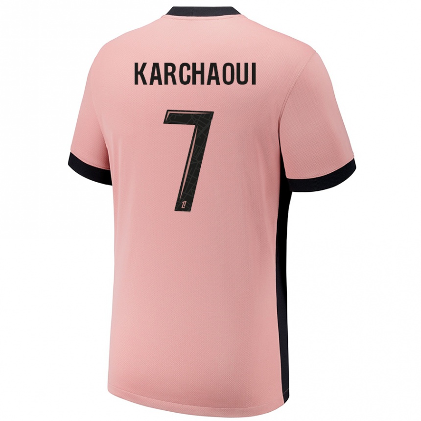 Kids Football Sakina Karchaoui #7 Rust Pink Third Jersey 2024/25 T-Shirt