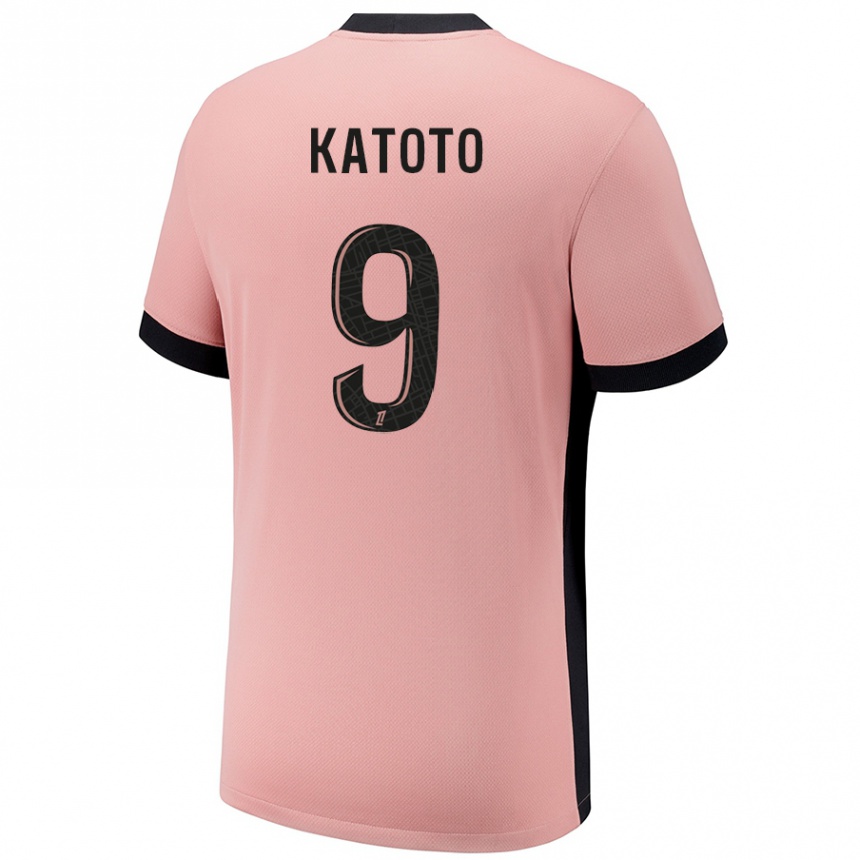 Kids Football Marie-Antoinette Katoto #9 Rust Pink Third Jersey 2024/25 T-Shirt