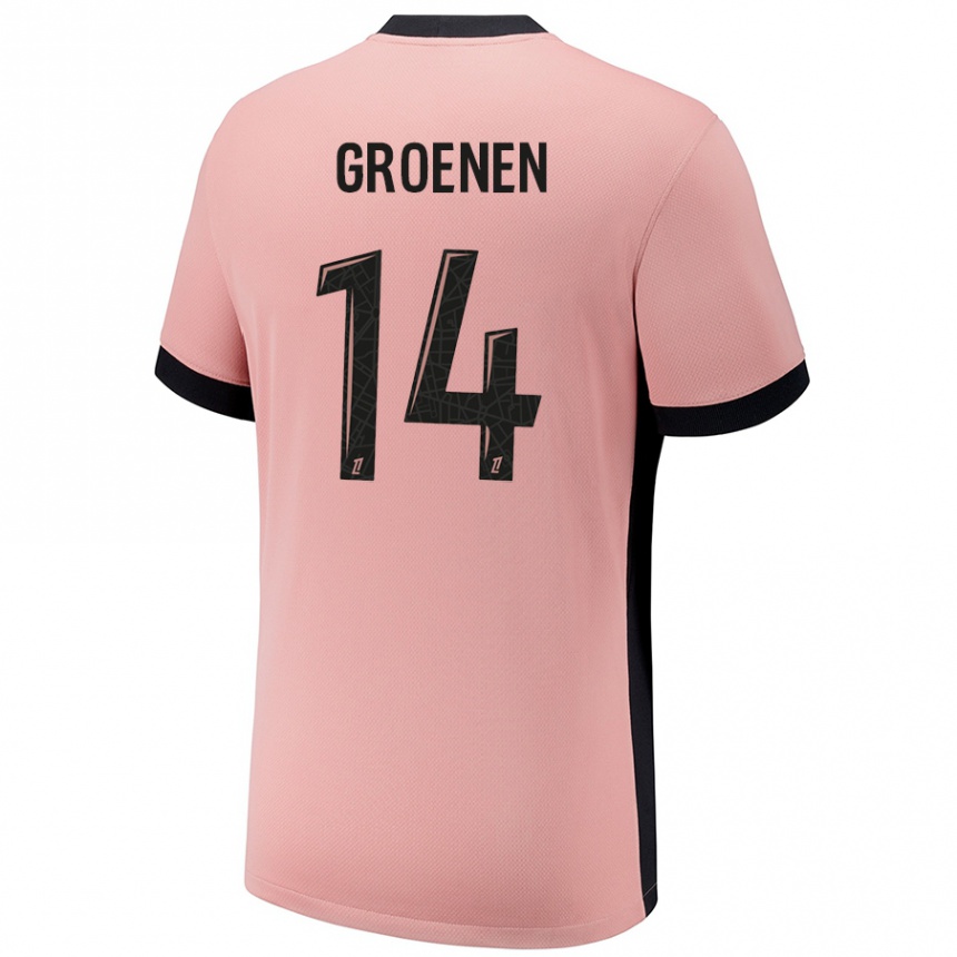 Kids Football Jackie Groenen #14 Rust Pink Third Jersey 2024/25 T-Shirt