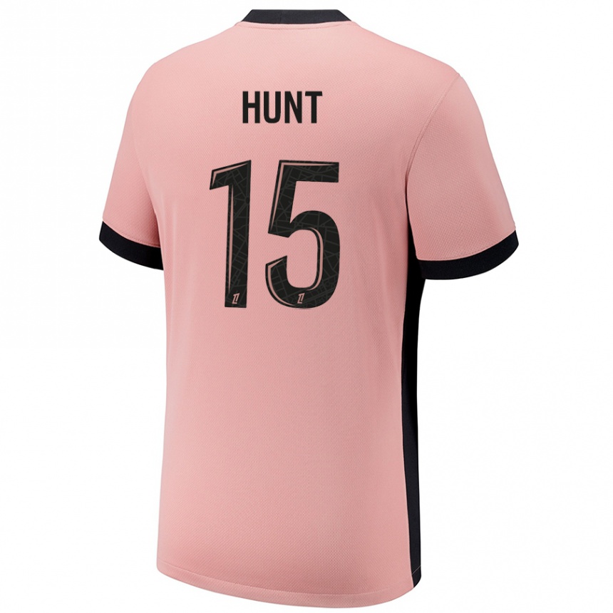 Kids Football Clare Hunt #15 Rust Pink Third Jersey 2024/25 T-Shirt