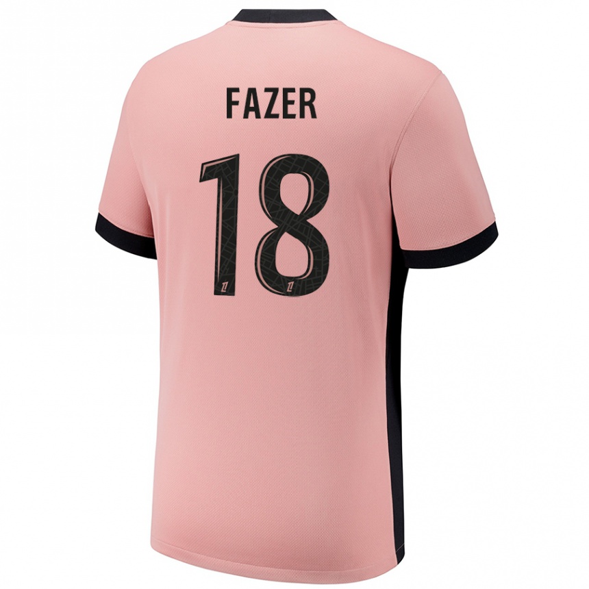 Kids Football Laurina Fazer #18 Rust Pink Third Jersey 2024/25 T-Shirt