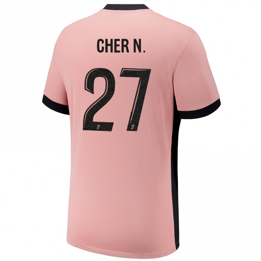 Kids Football Cher Ndour #27 Rust Pink Third Jersey 2024/25 T-Shirt