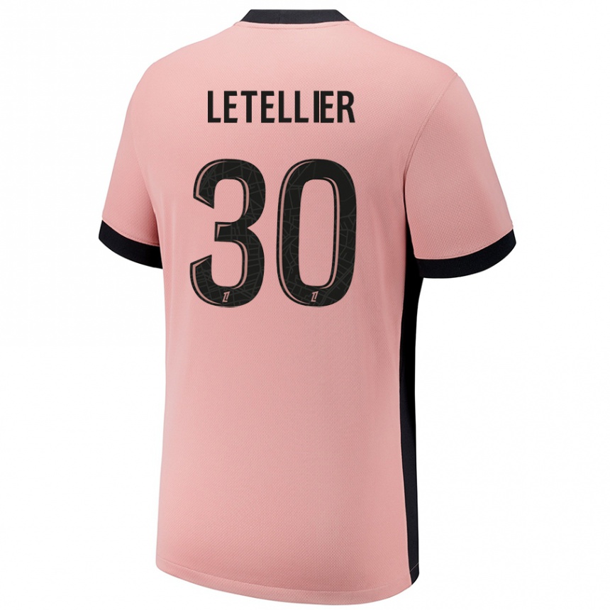 Kids Football Alexandre Letellier #30 Rust Pink Third Jersey 2024/25 T-Shirt