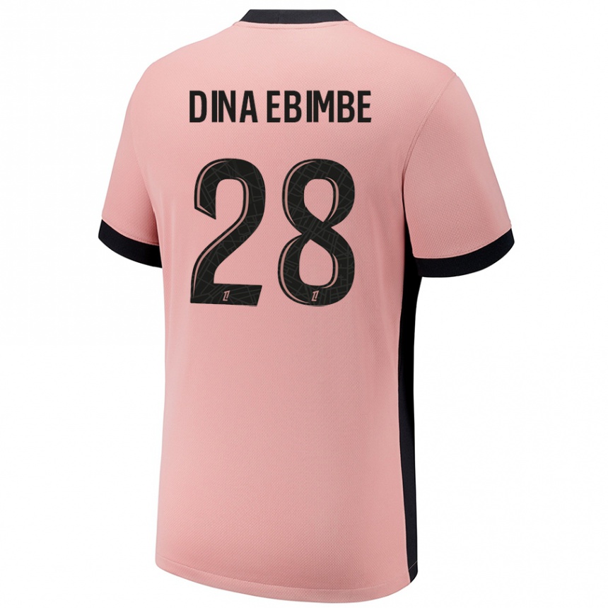 Kids Football Eric Junior Dina Ebimbe #28 Rust Pink Third Jersey 2024/25 T-Shirt