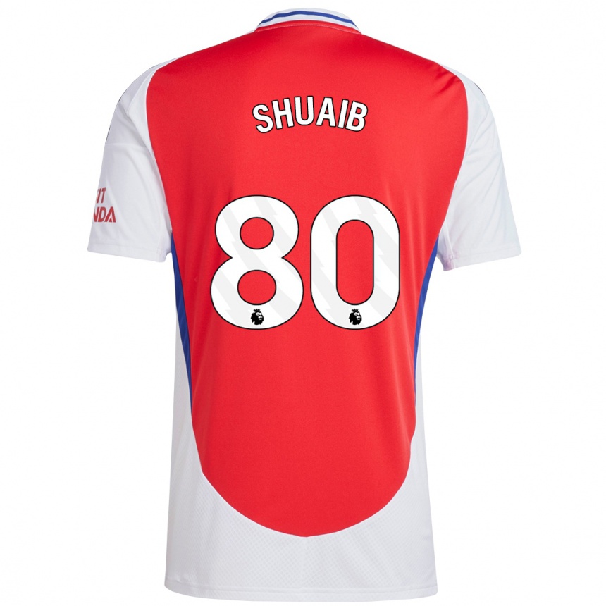 Men Football Zac Shuaib #80 Red White Home Jersey 2024/25 T-Shirt