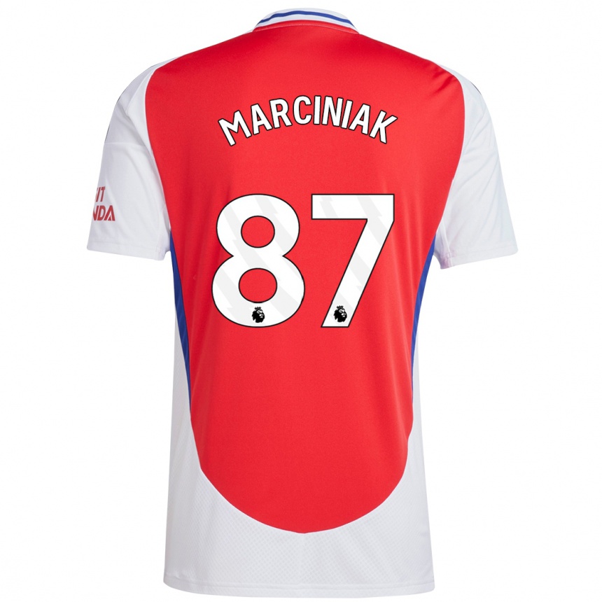 Men Football Alex Marciniak #87 Red White Home Jersey 2024/25 T-Shirt