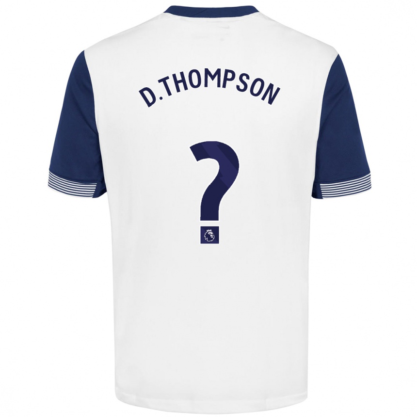 Men Football Dylan Thompson #0 White Blue Home Jersey 2024/25 T-Shirt