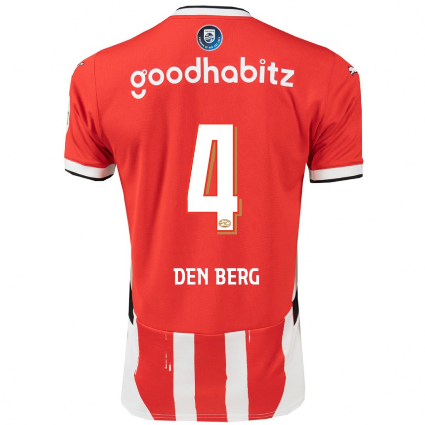 Men Football Mandy Van Den Berg #4 Red White Home Jersey 2024/25 T-Shirt