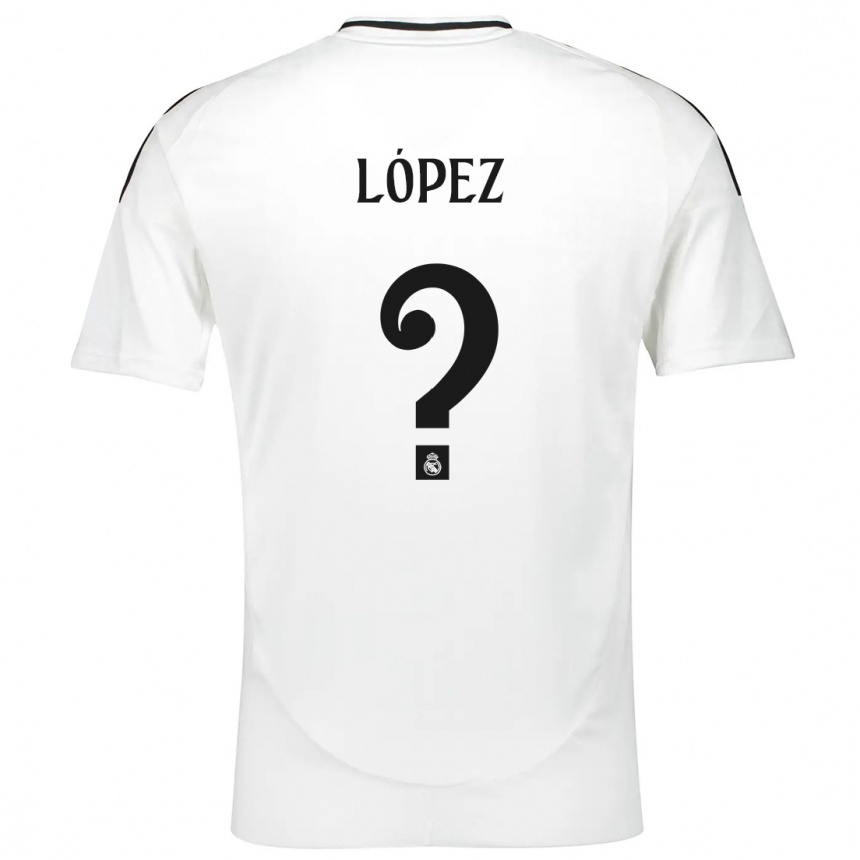 Men Football Noel López #0 White Home Jersey 2024/25 T-Shirt