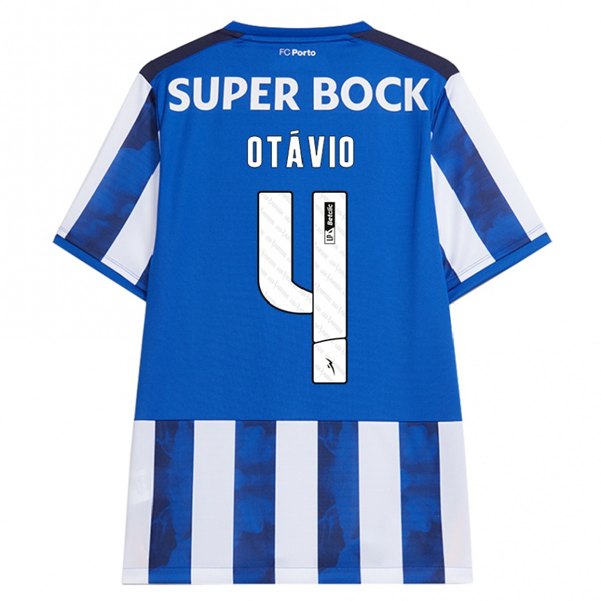 Men Football Otávio #4 Blue White Home Jersey 2024/25 T-Shirt