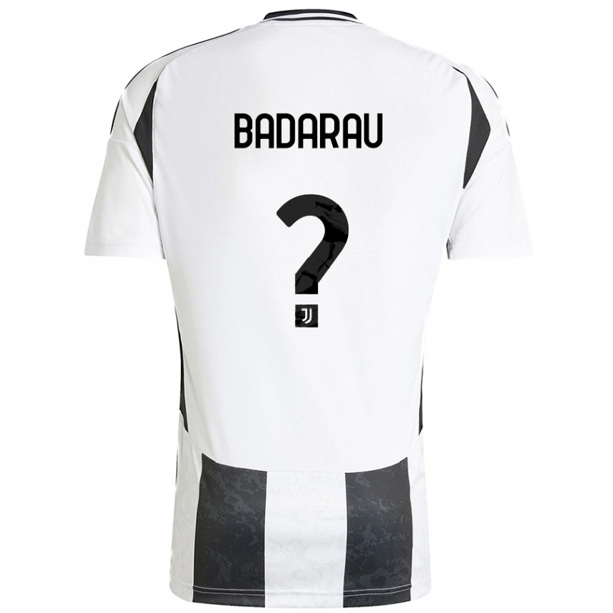 Men Football Fabio Bădărău #0 White Black Home Jersey 2024/25 T-Shirt