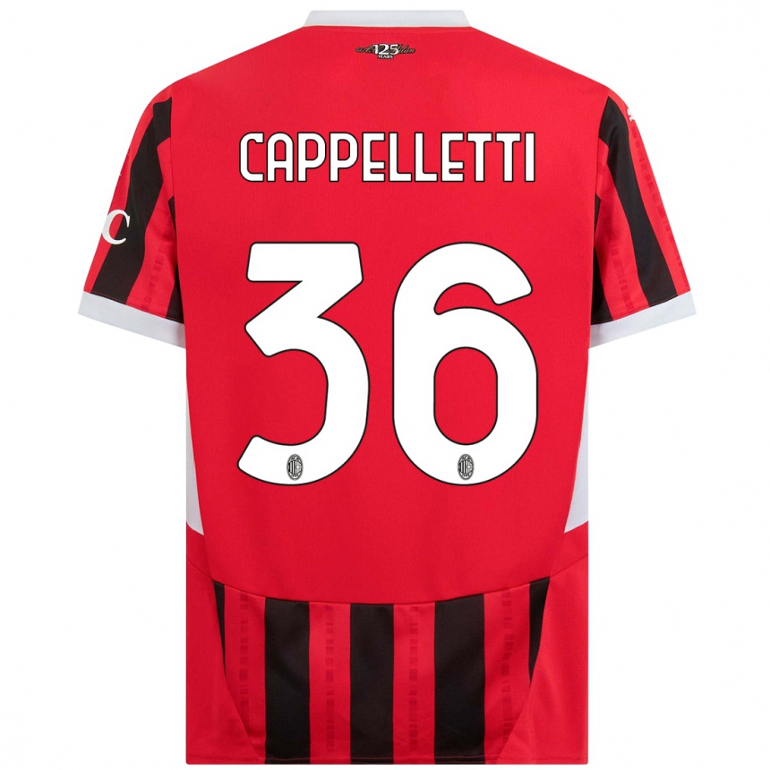 Men Football Mattia Cappelletti #36 Red Black Home Jersey 2024/25 T-Shirt